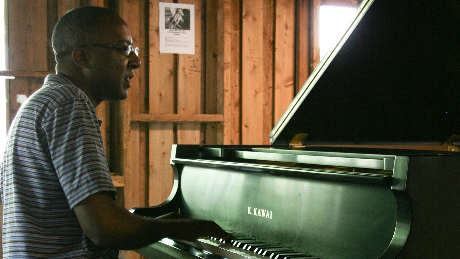 A man playing piano