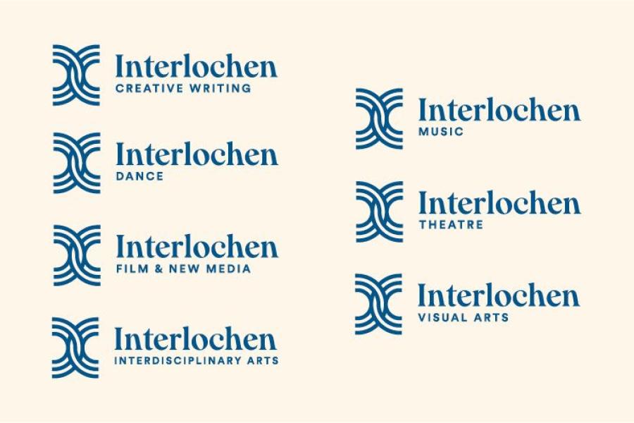 Logos for Interlochen's seven arts areas
