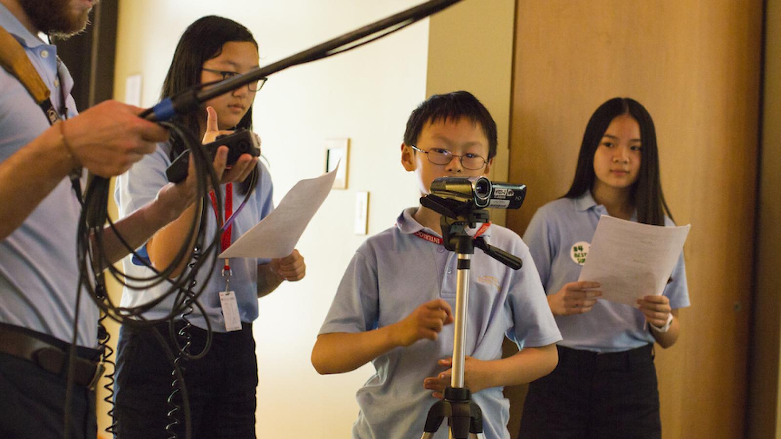 student filmmaking course during interlochen arts camp