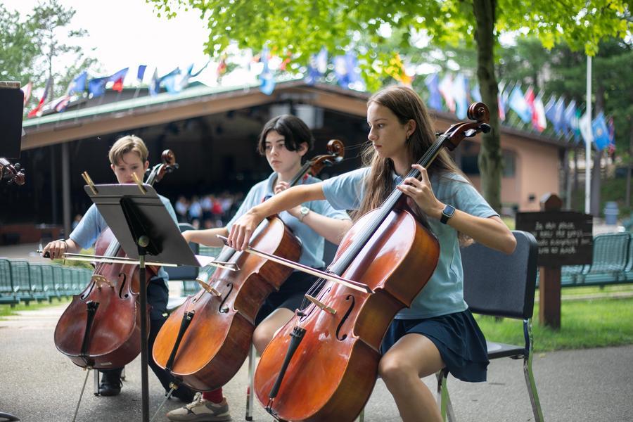 Interlochen Arts Camp students perform in the Osterlin Mall